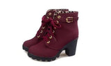 Herbst Winter Stiefeletten mit Blockabsatz für Damen