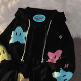 Gothic-Kleidungstrend Reißverschluss-Hoodies