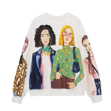 Damen Mode Bedruckte Basic Sweatshirts