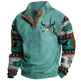 Sweatshirts mit Stehkragen und Knopfleiste