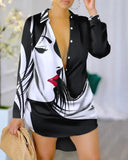 Mode Herbst Hemdblusenkleid