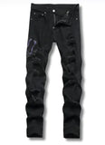 Schwarze Python-Jeans