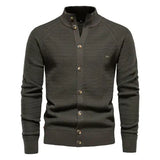 Herren-Cardigan mit Knopfleiste und Mock Neck