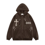Goth-Stickerei Retro-Hoodies