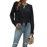 Damen Quasten-Pullover für den Herbst