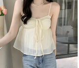 Beige Spaghettiträgerbluse