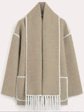 Splice Overcoat With Scarf