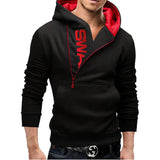 Herren-Kapuzenpullover mit hohem Kragen