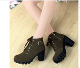 Herbst Winter Stiefeletten mit Blockabsatz für Damen