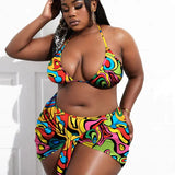 3 Piece Plus Size Swimsuit Set