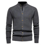 Herren-Cardigan mit Knopfleiste und Mock Neck