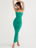 Elegantes Corset Ruched Maxikleid