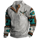 Sweatshirts mit Stehkragen und Knopfleiste