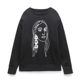 Damen Mode Bedruckte Basic Sweatshirts