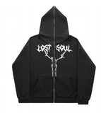 Gothic-Kleidungstrend Reißverschluss-Hoodies
