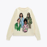 Damen Mode Bedruckte Basic Sweatshirts