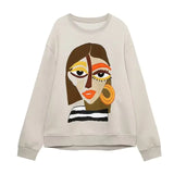Damen Mode Bedruckte Basic Sweatshirts