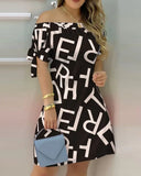 Damen schulterfreies Sommer-Minikleid