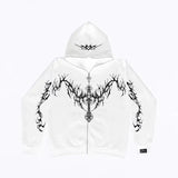 Gothic-Kleidungstrend Reißverschluss-Hoodies