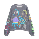 Damen Mode Bedruckte Basic Sweatshirts