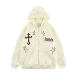 Goth-Stickerei Retro-Hoodies