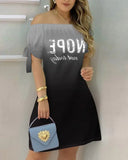 Damen schulterfreies Sommer-Minikleid