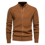 Herren-Cardigan mit Knopfleiste und Mock Neck