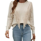 Damen Quasten-Pullover für den Herbst