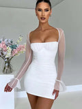 Elegantes rückenfreies sexy Minikleid