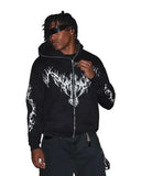 Gothic-Kleidungstrend Reißverschluss-Hoodies