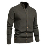 Herren-Cardigan mit Knopfleiste und Mock Neck
