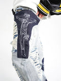 Herren-Jeans mit Rissen und Fransen