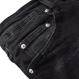 Schwarzes Bandana Ripped Jeans