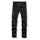 Schwarze Python-Jeans