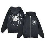 Bedruckte Kapuzenpullover mit Reißverschluss