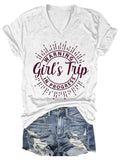 Mädchen-Trip Warnung V-Ausschnitt T-Shirt