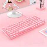Niedliches rosa kabelgebundenes Tastatur- und Maus-Set