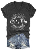 Mädchen-Trip Warnung V-Ausschnitt T-Shirt