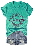 Mädchen-Trip Warnung V-Ausschnitt T-Shirt