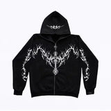 Gothic-Kleidungstrend Reißverschluss-Hoodies