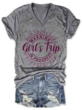 Mädchen-Trip Warnung V-Ausschnitt T-Shirt