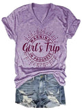 Mädchen-Trip Warnung V-Ausschnitt T-Shirt