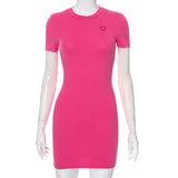 Herz-besticktes Bodycon-Minikleid