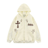 Goth-Stickerei Retro-Hoodies