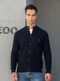 Herren-Cardigan mit Knopfleiste und Mock Neck
