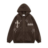 Goth-Stickerei Retro-Hoodies