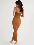 Elegantes Corset Ruched Maxikleid