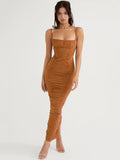 Elegantes Corset Ruched Maxikleid