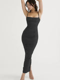 Elegantes Corset Ruched Maxikleid