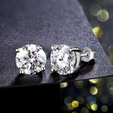 2CT Moissanite Stud Earrings - 925 Silver
